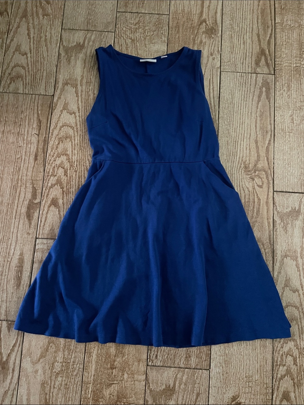 New York & Company Royal Blue Sleeveless Fit-and-Flare Midi Dress